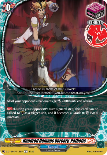 (112) Cardfight Vanguard Future Card Buddyfight Single: Hundred Demons Sorcery, Pathetic [D-Format] (V.1 - Common)  Common