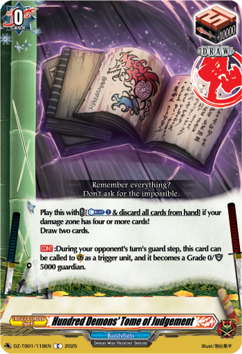 (119) Cardfight Vanguard Future Card Buddyfight Single: Hundred Demons' Tome of Judgement [D-Format] (V.1 - Common)  Common