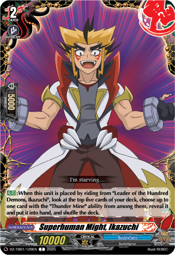 (129) Cardfight Vanguard Future Card Buddyfight Single: Superhuman Might, Ikazuchi [D-Format] (V.1 - Common)  Common