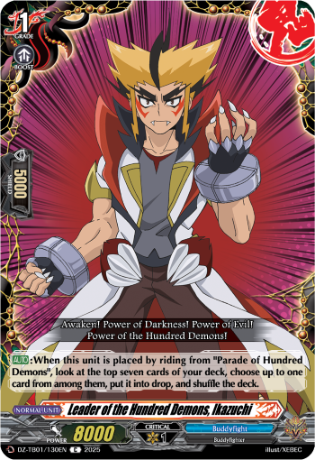(130) Cardfight Vanguard Future Card Buddyfight Single: Leader of the Hundred Demons, Ikazuchi [D-Format] (V.1 - Common)  Common