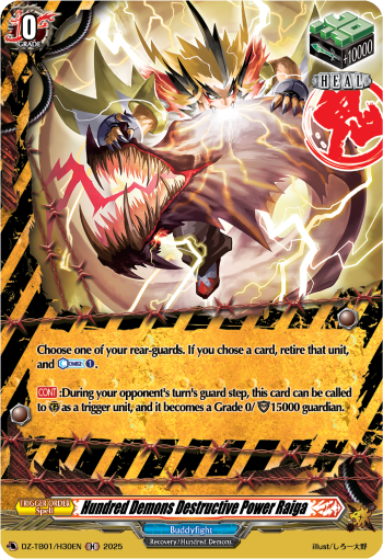 (H30) Cardfight Vanguard Future Card Buddyfight Single: Hundred Demons Destructive Power Raiga [D-Format] (V.2 - Holo)  Holo