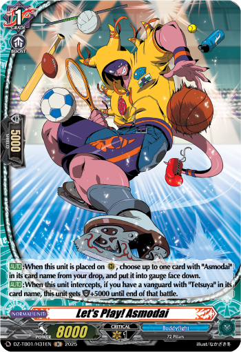 (H31) Cardfight Vanguard Future Card Buddyfight Single: Let's Play! Asmodai [D-Format] (V.2 - Holo)  Holo