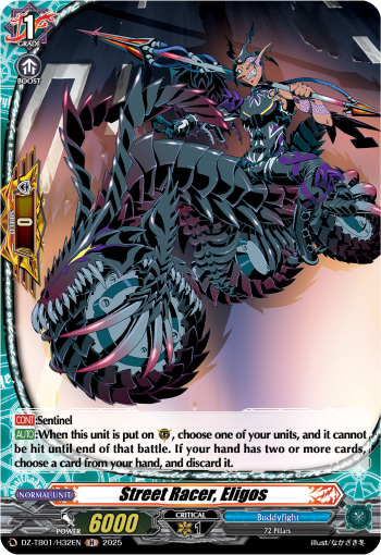 (H32) Cardfight Vanguard Future Card Buddyfight Single: Street Racer, Eligos [D-Format] (V.2 - Holo)  Holo