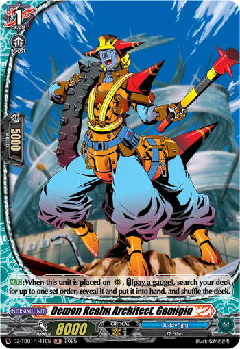 (H41) Cardfight Vanguard Future Card Buddyfight Single: Demon Realm Architect, Gamigin [D-Format] (V.2 - Holo)  Holo