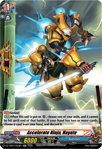 (H53) Cardfight Vanguard Future Card Buddyfight Single: Accelerate Ninja, Hayate [D-Format] (V.2 - Holo)  Holo