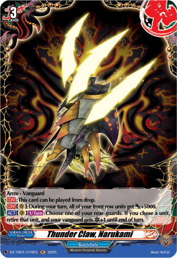 (H79) Cardfight Vanguard Future Card Buddyfight Single: Thunder Claw, Narukami [D-Format] (V.2 - Holo)  Holo