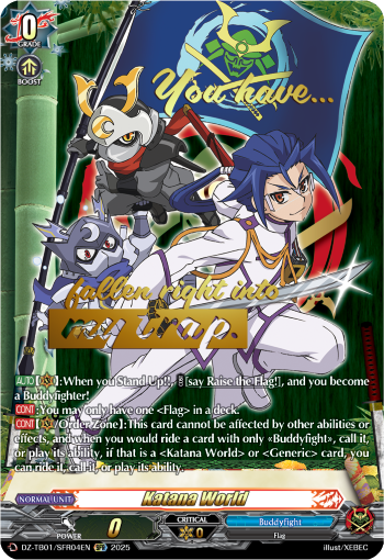 (SFR04) Cardfight Vanguard Future Card Buddyfight Single: Katana World [D-Format] (V.3 - Secret Rare)  Secret Rare