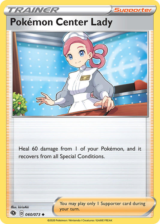 (060/073) Pokemon TCG Champion������s Path Single: Pok���mon Center Lady Reverse Holo Uncommon