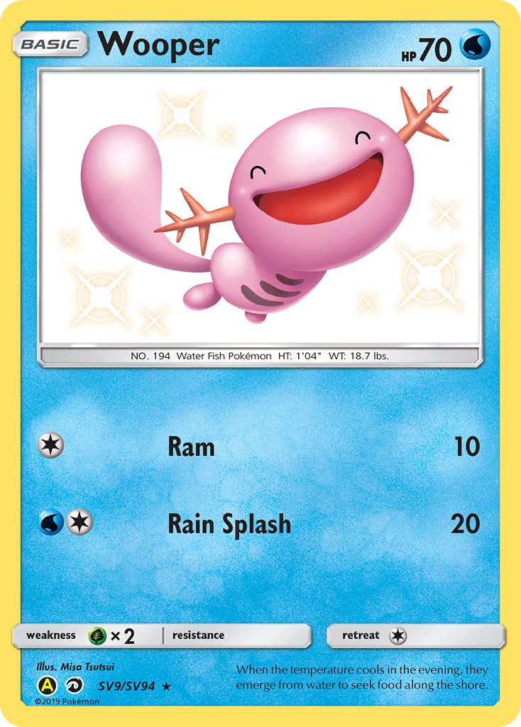 (SV009/SV094) Pokemon TCG Hidden Fates Single: Wooper   Shiny Rare