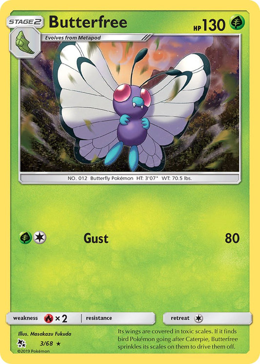 (003/68) Pokemon TCG Hidden Fates Single: Butterfree   Rare