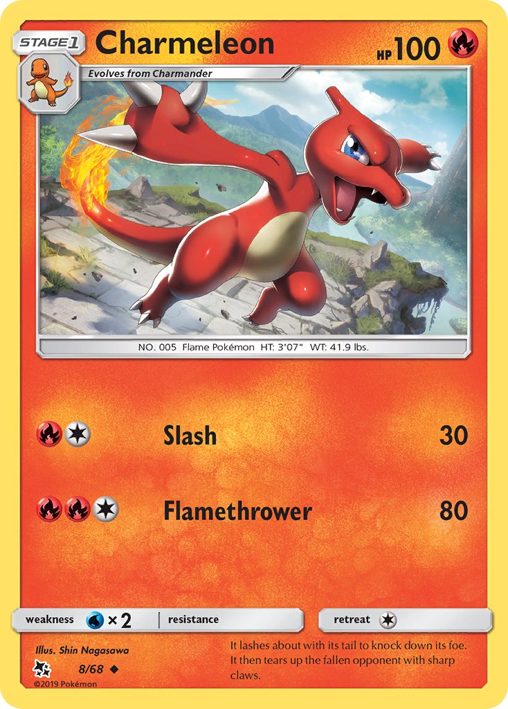 (008/68) Pokemon TCG Hidden Fates Single: Charmeleon   Uncommon