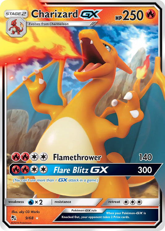 (009/68) Pokemon TCG Hidden Fates Single: Charizard GX   Ultra Rare
