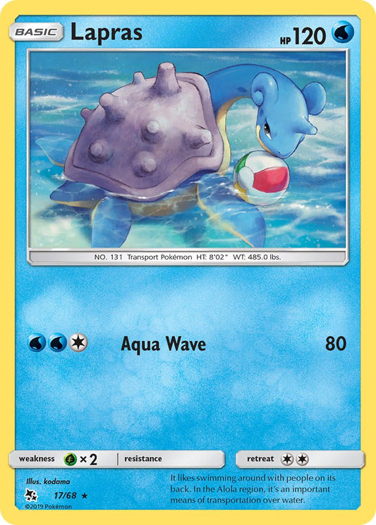 (017/68) Pokemon TCG Hidden Fates Single: Lapras   Rare