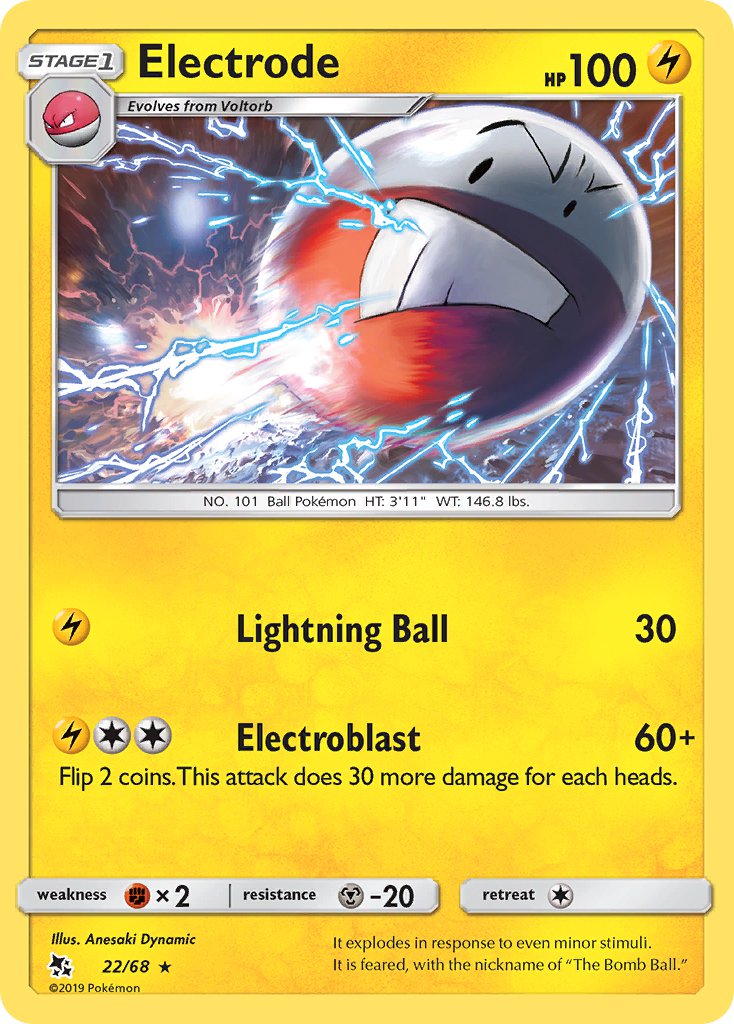 (022/68) Pokemon TCG Hidden Fates Single: Electrode   Rare