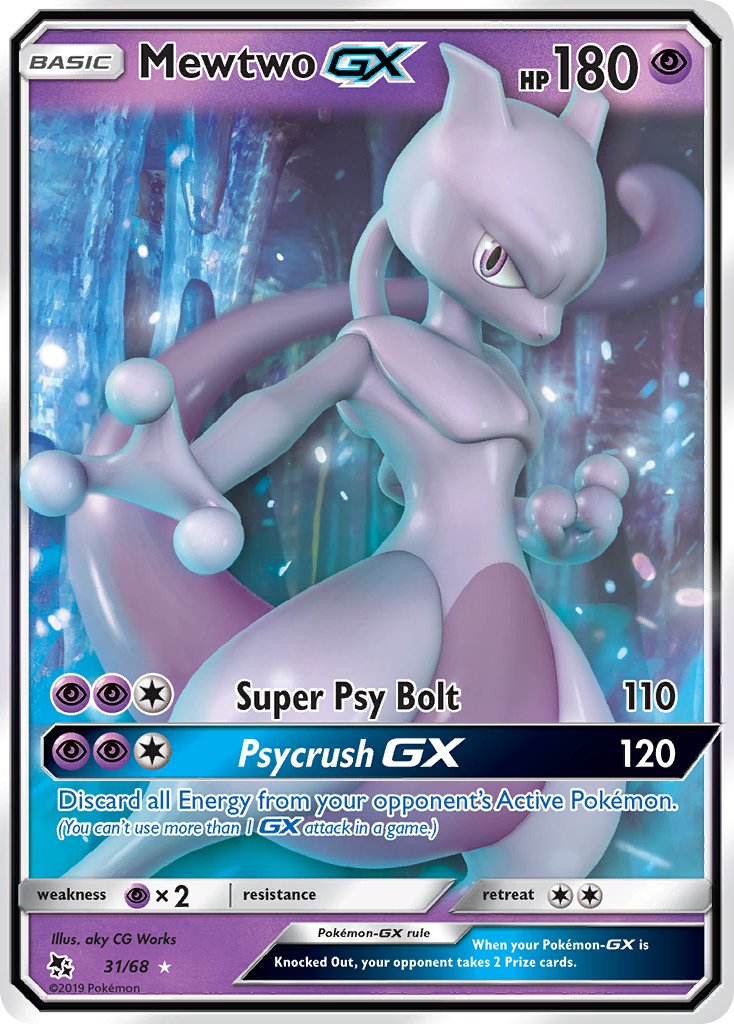 (031/68) Pokemon TCG Hidden Fates Single: Mewtwo GX   Ultra Rare