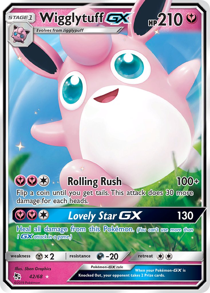 (042/68) Pokemon TCG Hidden Fates Single: Wigglytuff GX   Ultra Rare