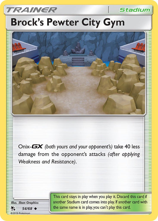 (054/68) Pokemon TCG Hidden Fates Single: Brock's Pewter City Gym  Uncommon