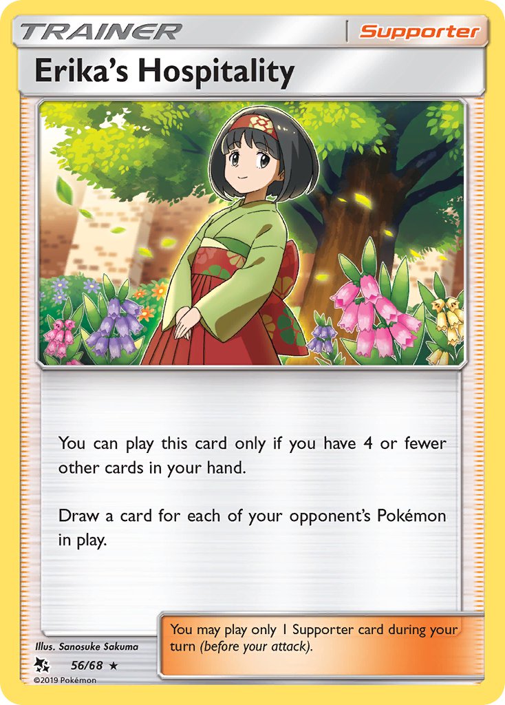 (056/68) Pokemon TCG Hidden Fates Single: Erika's Hospitality  Rare