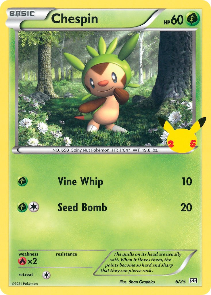 (006/25) Pokemon TCG McDonald's Collection 25th Anniversary Single: Chespin   Promo