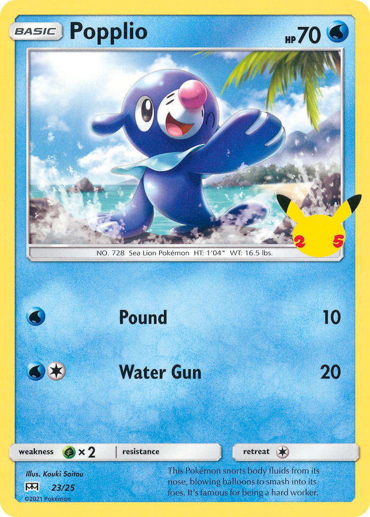 (023/25) Pokemon TCG McDonald's Collection 25th Anniversary Single: Popplio   Promo Holo
