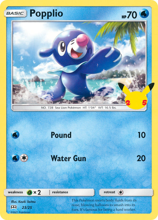(023/25) Pokemon TCG McDonald's Collection 25th Anniversary Single: Popplio   Promo Holo
