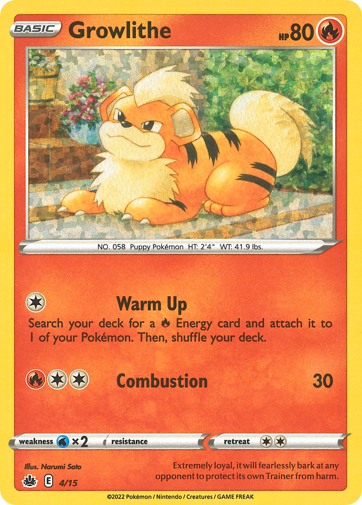 (004/15) Pokemon TCG McDonald's Match Battle 2022 Single: Growlithe   Promo