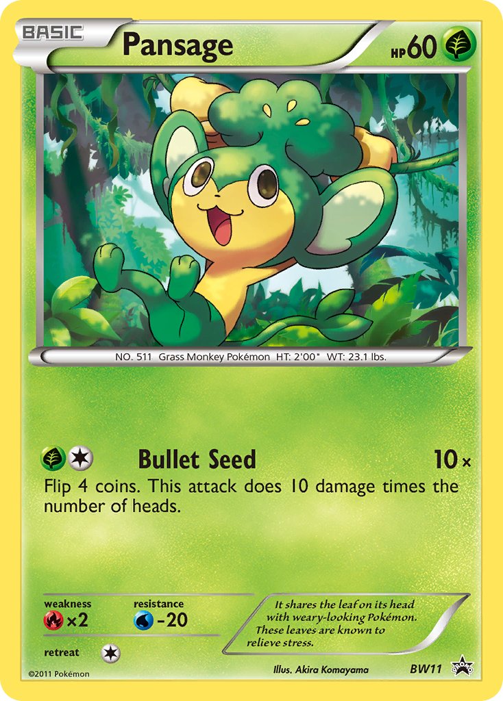 (011) Pokemon TCG BW Black Star Promos Single: Pansage   Promo