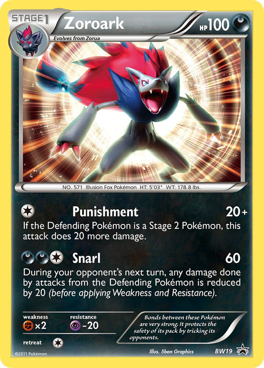 (019) Pokemon TCG BW Black Star Promos Single: Zoroark   Promo