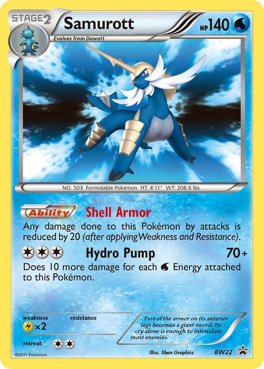 (022) Pokemon TCG BW Black Star Promos Single: Samurott   Promo