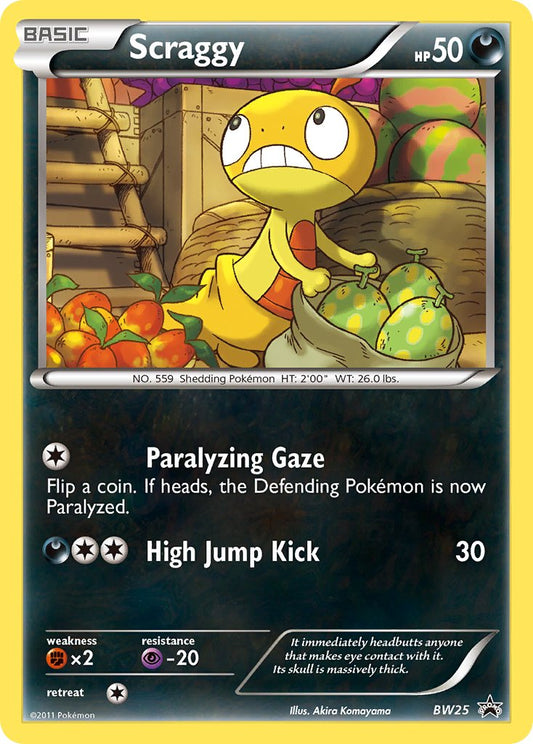 (025) Pokemon TCG BW Black Star Promos Single: Scraggy   Promo