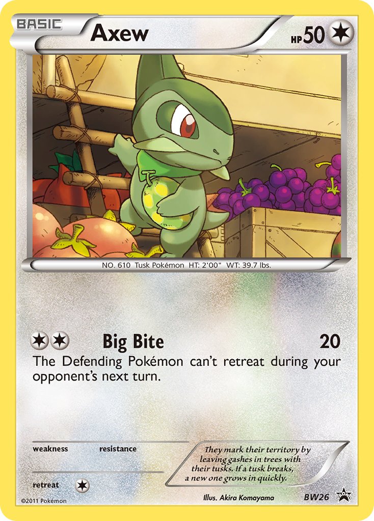 (026) Pokemon TCG BW Black Star Promos Single: Axew   Promo