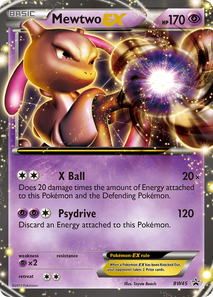(045) Pokemon TCG BW Black Star Promos Single: Mewtwo EX   Promo