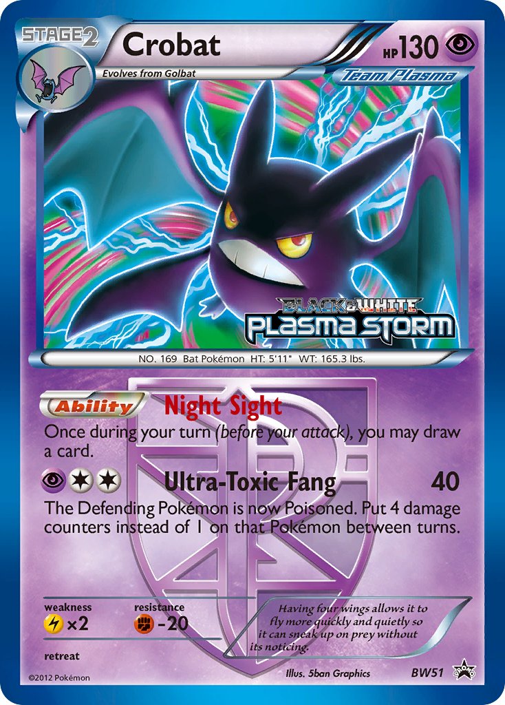 (051) Pokemon TCG BW Black Star Promos Single: Crobat   Promo