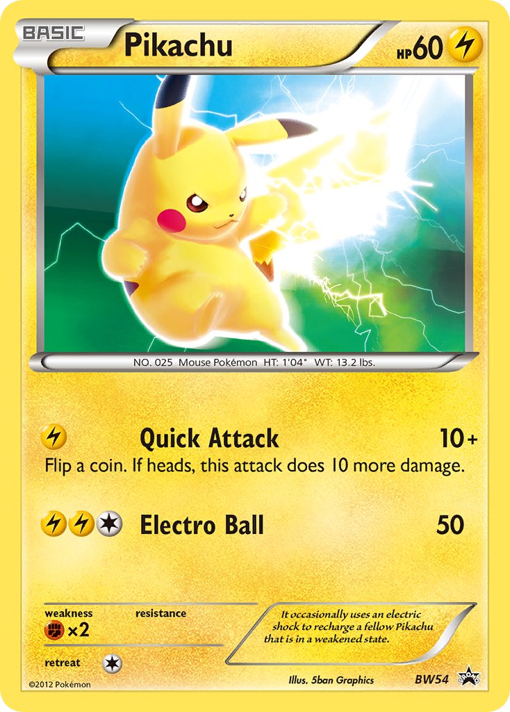 (054) Pokemon TCG BW Black Star Promos Single: Pikachu   Promo