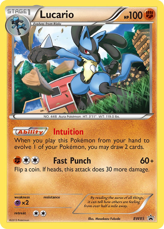 (085) Pokemon TCG BW Black Star Promos Single: Lucario   Promo