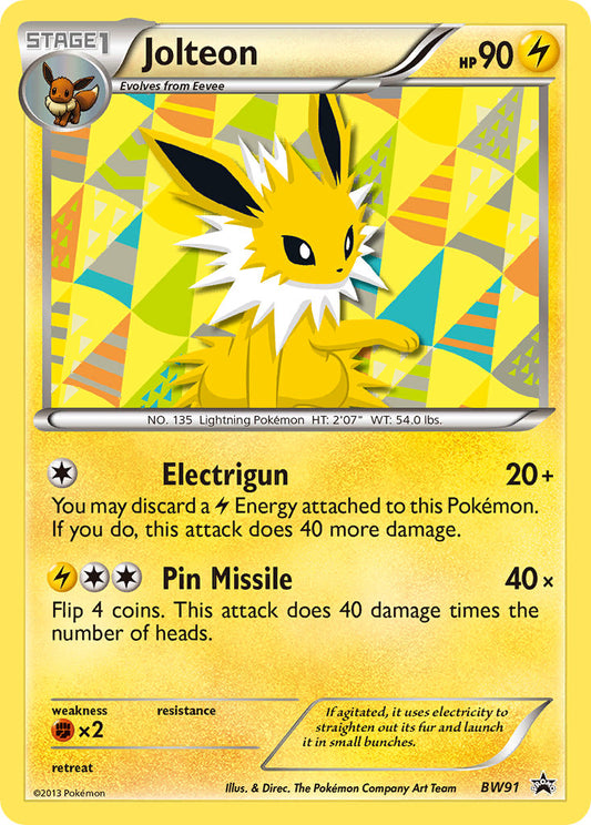 (091) Pokemon TCG BW Black Star Promos Single: Jolteon   Promo