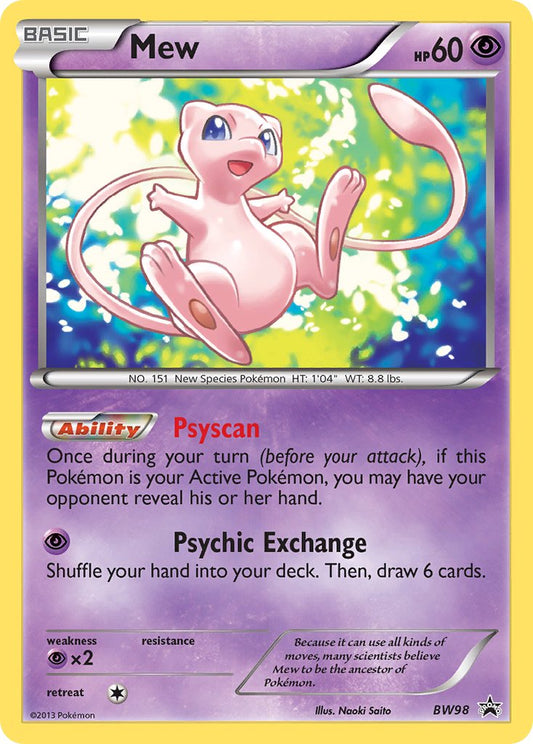 (098) Pokemon TCG BW Black Star Promos Single: Mew   Promo