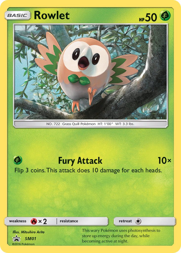 (001) Pokemon TCG SM Black Star Promos Single: Rowlet   Promo