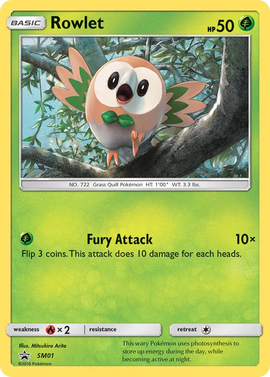 (001) Pokemon TCG SM Black Star Promos Single: Rowlet   Promo