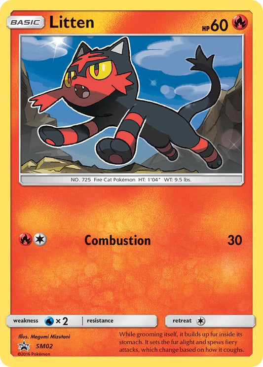 (002) Pokemon TCG SM Black Star Promos Single: Litten   Promo