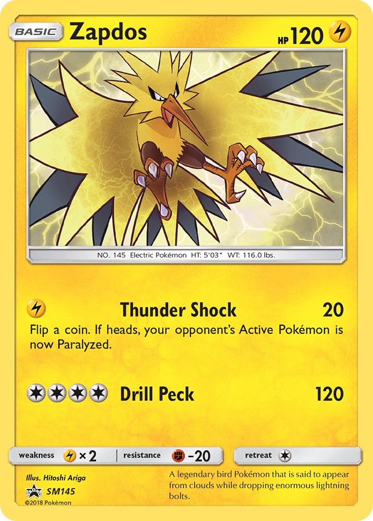 (145) Pokemon TCG SM Black Star Promos Single: Zapdos   Promo