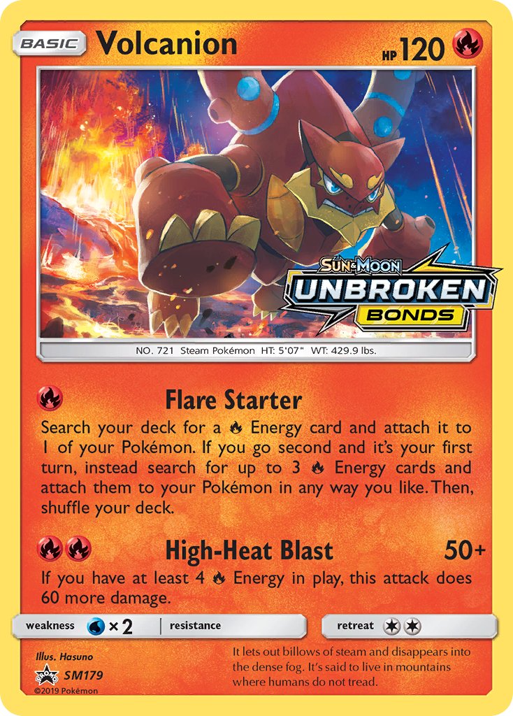(179) Pokemon TCG SM Black Star Promos Single: Volcanion   Promo