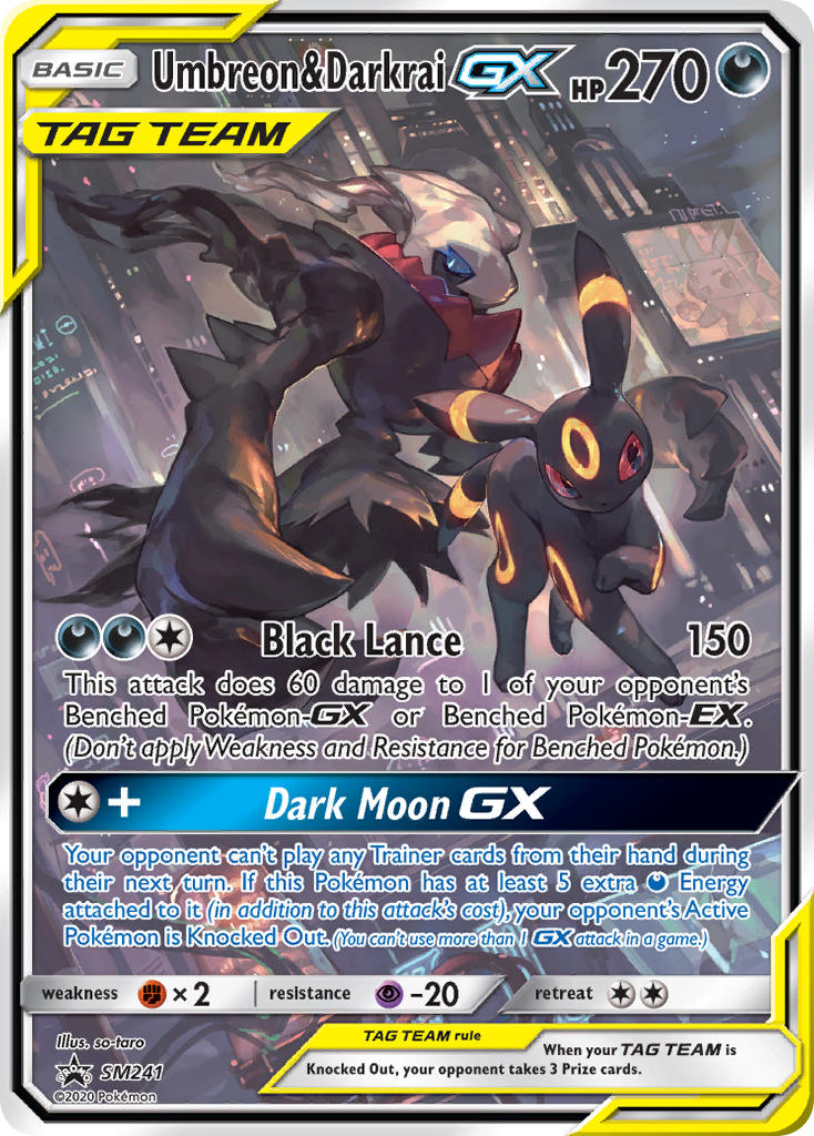 (241) Pokemon TCG SM Black Star Promos Single: Umbreon & Darkrai GX   Promo