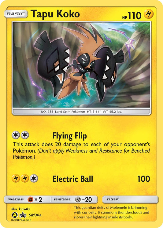 (SM30a) Pokemon TCG SM Black Star Promos Single: Tapu Koko   Promo