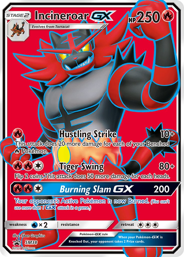 (038) Pokemon TCG SM Black Star Promos Single: Incineroar GX   Promo