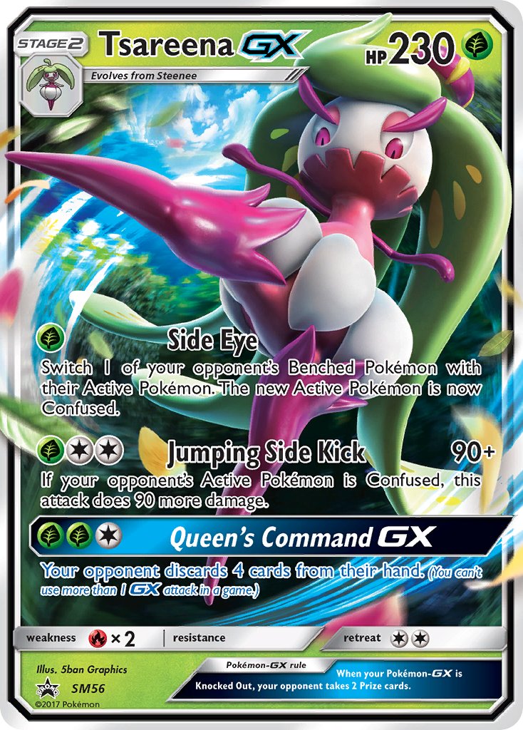 (056) Pokemon TCG SM Black Star Promos Single: Tsareena GX   Promo