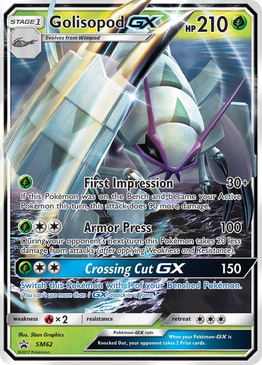 (062) Pokemon TCG SM Black Star Promos Single: Golisopod GX   Promo