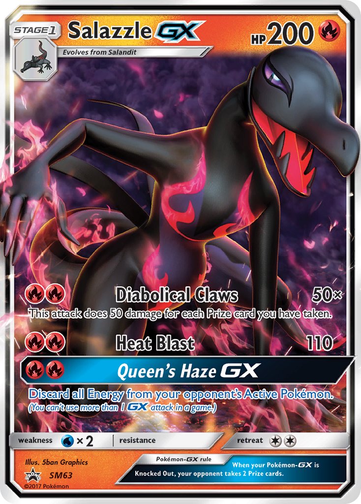 (063) Pokemon TCG SM Black Star Promos Single: Salazzle GX   Promo