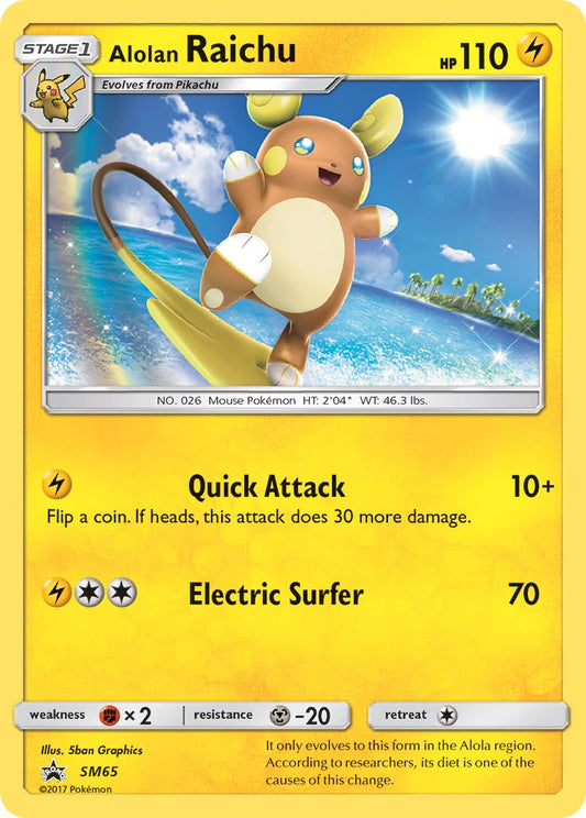 (065) Pokemon TCG SM Black Star Promos Single: Alolan Raichu   Promo