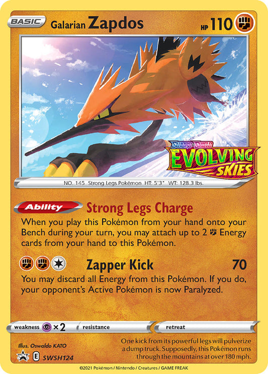 (124) Pokemon TCG SWSH Black Star Promos Single: Galarian Zapdos  Promo